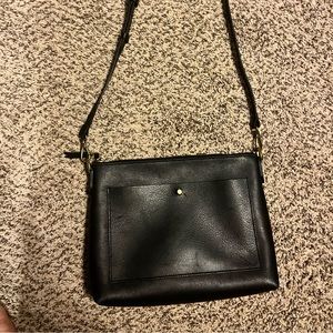Madewell Transport Black Leather Crossbody